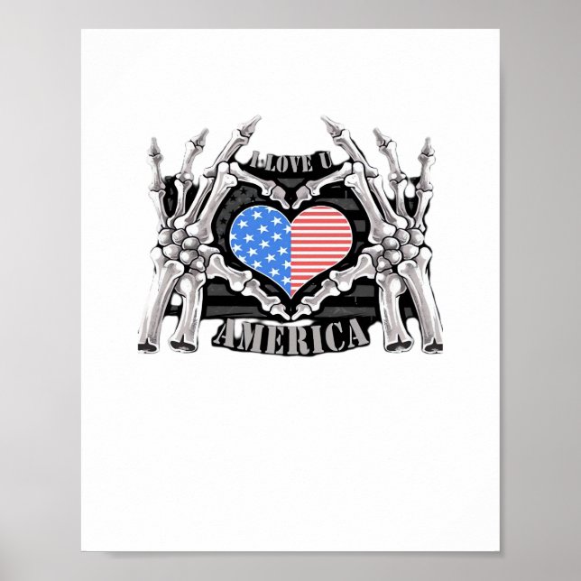 America Skeleton Hands Poster (Vorne)