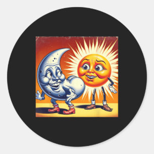 America Solar Eclipse 2024 4,08,24 The Sun Got Moo Runder Aufkleber