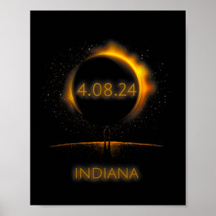 America Solar Eclipse - 4.08.24 Indiana Souvenir Poster