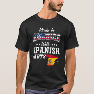 America Spanish Parts Spain Map USA Flag Herkunft T-Shirt