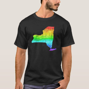 America Staat of New York Rainbow Gay Lgbt Pride T-Shirt