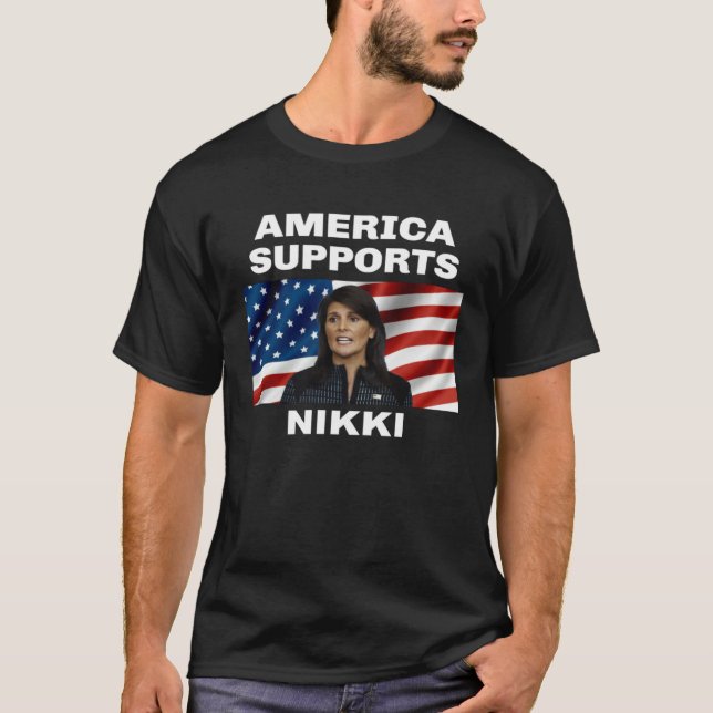 America Supports Nikki Haley T-Shirt (Vorderseite)