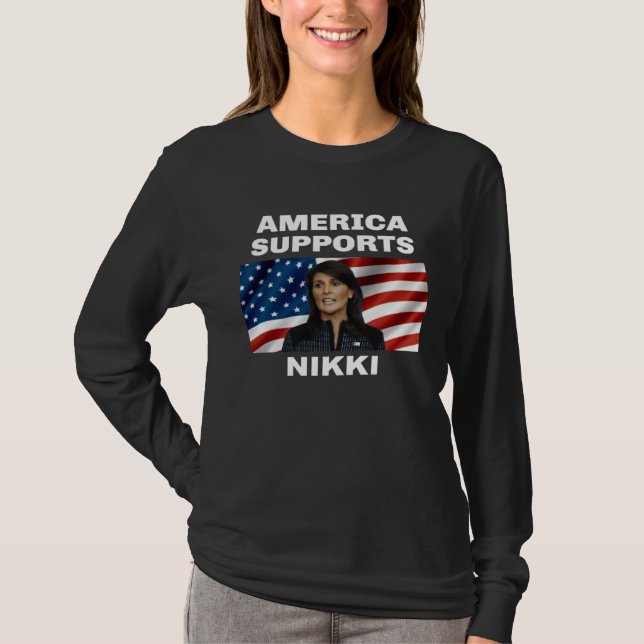 America Supports Nikki Haley T-Shirt (Vorderseite)