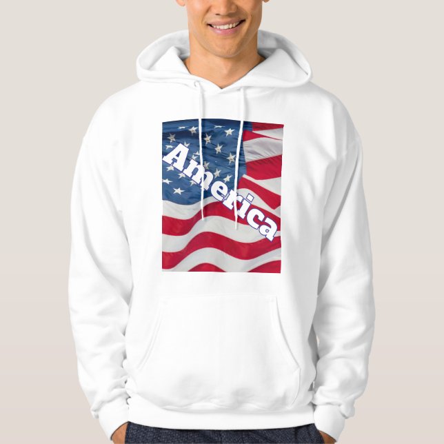 America  Sweatshirt pull over w/flag waving (Vorderseite)