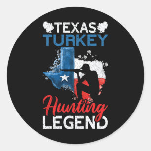 America Texas Türkei Jagd Legende Funny Turkey H Runder Aufkleber