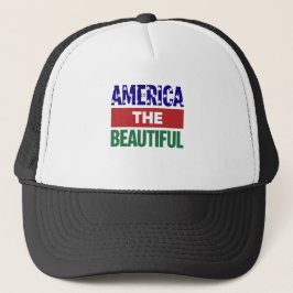 America The Beautiful Topografische Karte Truckerkappe