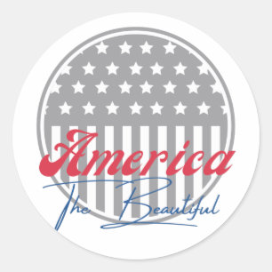 America, the Beautiful, USA patriotism Runder Aufkleber
