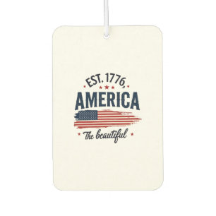 America the Beautiful Vintage Patriotische Flagge  Autolufterfrischer