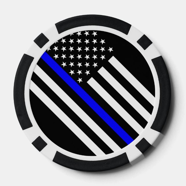 America Thin Blue Line Symbol Pokerchips (Rückseite)
