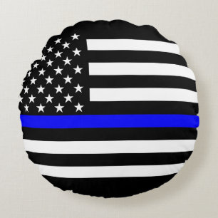 America Thin Blue Line Symbol Rundes Kissen