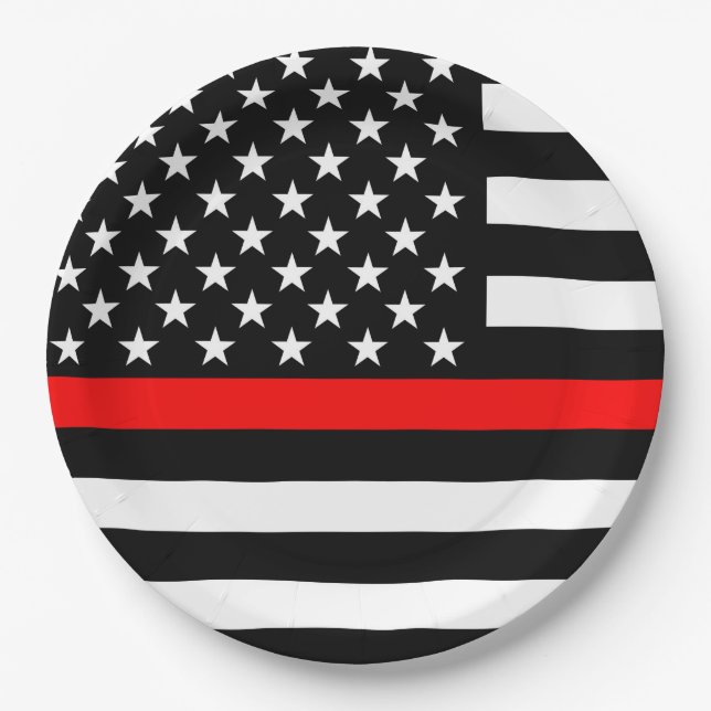 America Thin Red Line Symbol Pappteller (Vorderseite)