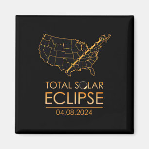 America Total Solar Eclipse April 8 2024 US-Karte Magnet