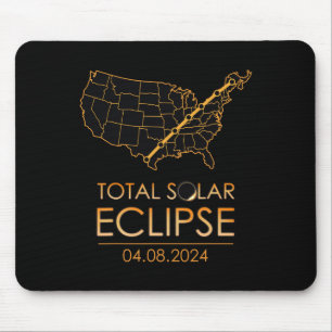America Total Solar Eclipse April 8 2024 US-Karte Mousepad