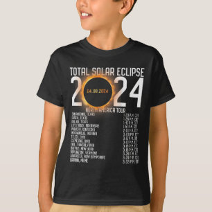 America Tour 2024 Totality On Back Solar Eclipse T-Shirt