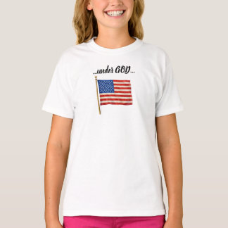 America Under God Schwarze Schrift T-Shirt