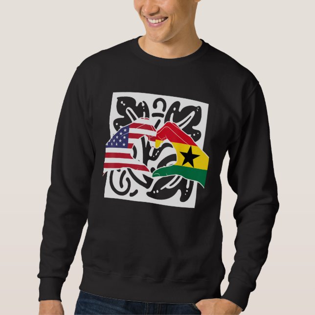 America USA American Ghana Ghanaian Melanin Mixed  Sweatshirt (Vorderseite)