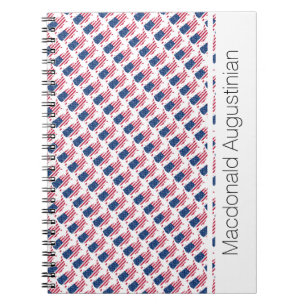AMERICA USA Flag Custom Add Name Notebook Journal Notizblock