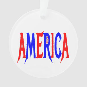 AMERICA USA Red White and Blue Ornament