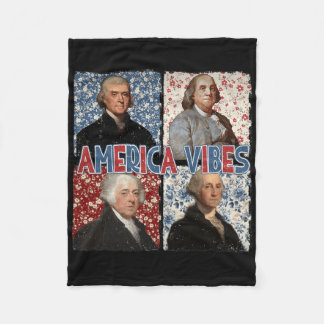 America Vibes Retro 4. Juli Präsidenten Amerika Fleecedecke