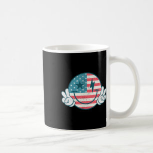 America Vibes Smile Face American Flag 4. Juli Kaffeetasse