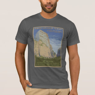 America Vintag Zion Park Travel Poster T-Shirt