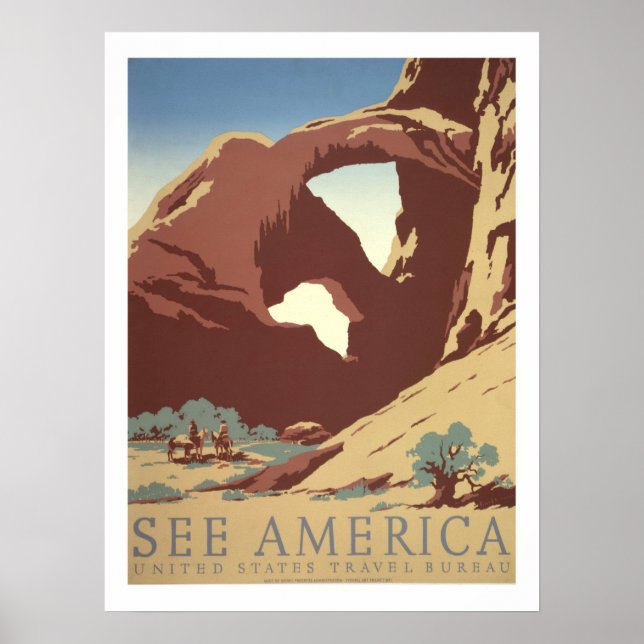 America Vintage Travel Poster (Vorne)