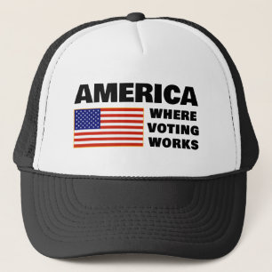 America, Where Voting Works Truckerhut Truckerkappe