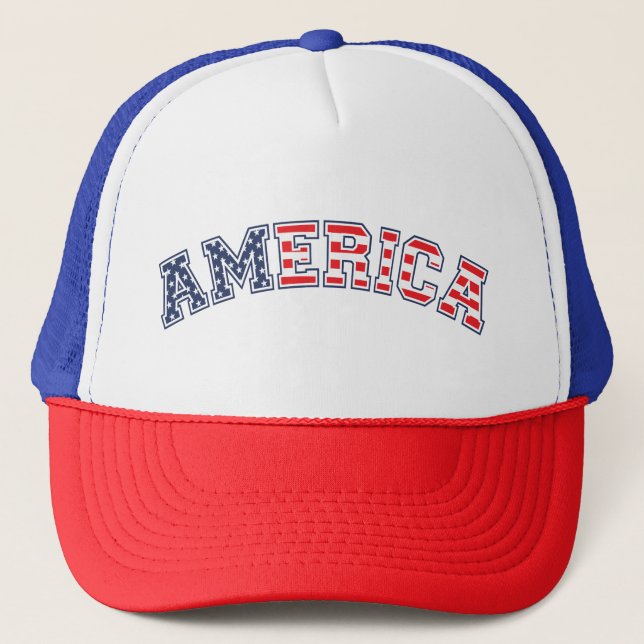 America White Red Blue Truckerkappe (Vorderseite)