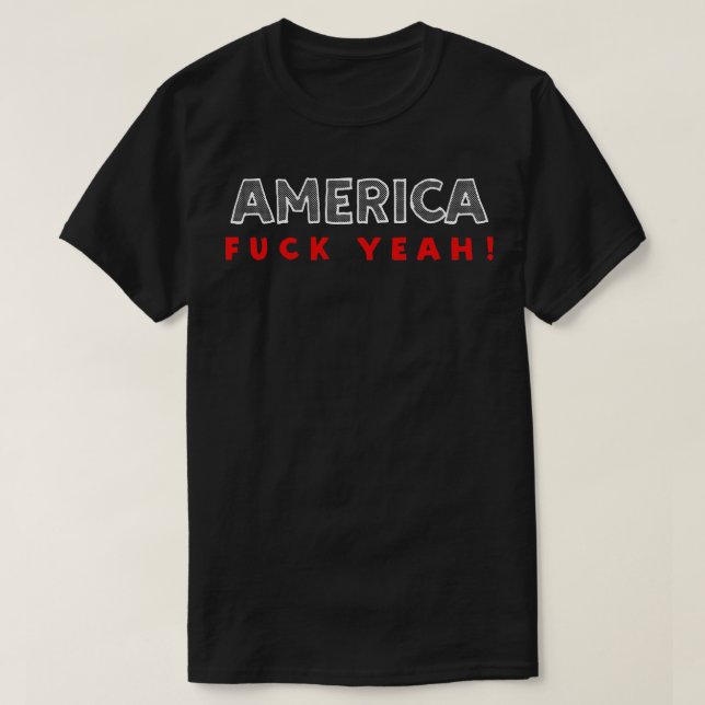 AMERICA Yeah Funny USA Pride Typografisches Design T-Shirt (Design vorne)