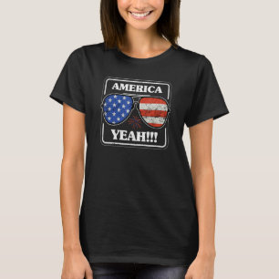 America Yeah Patriotic Sonnenbrillen Flag 4. Juli T-Shirt