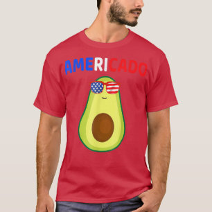Americado Avocado 4. Juli American Flag Patrio T-Shirt