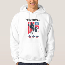 American 3-Star Hoodie - Patriotic USA Flag Eagle
