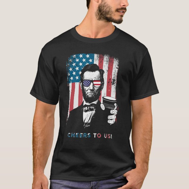 American Abraham Lincoln Eyes Flag Country T-Shirt (Vorderseite)