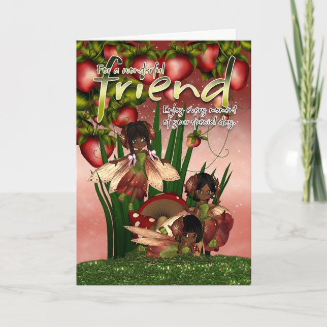 American African Birthday Card - Friend - Mondland Karte (Vorderseite)