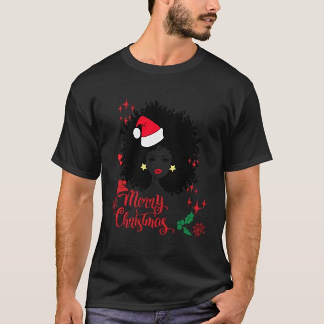American African Christmas Santa Claus T-Shirt (Vorderseite)