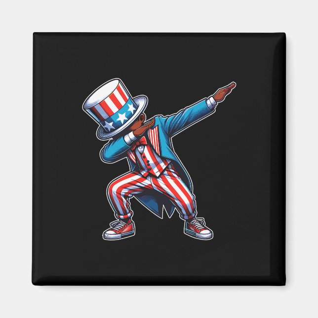 American African Dabbing Boy 4. Juli Magnet (Vorne)
