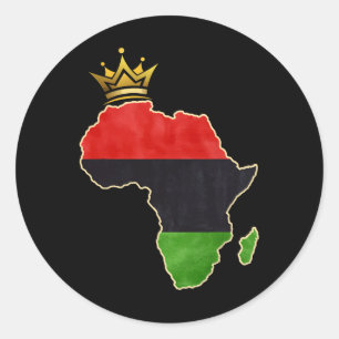 American African Queen Pan Afro Map Flag Black Runder Aufkleber