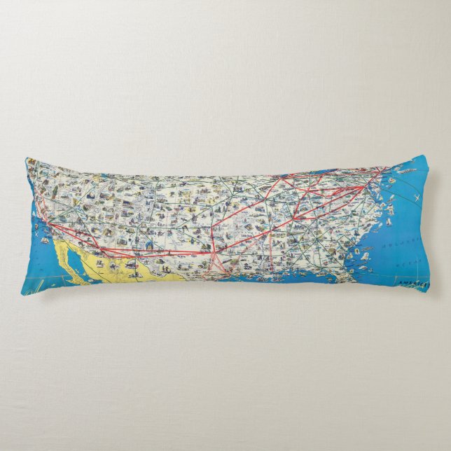 American Airlines-Systemskarte Seitenschläferkissen (Vorderseite)