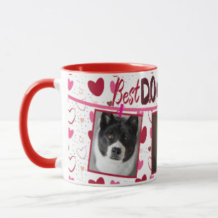 American Akita Best Dog Mama je Red Hearts Tasse