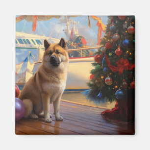 American Akita Christmas Cruise: Pawsome Holiday Magnet