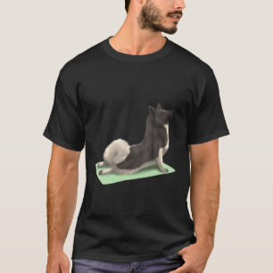 American Akita Hund Yoga Pose Meditation Zen Worko T-Shirt