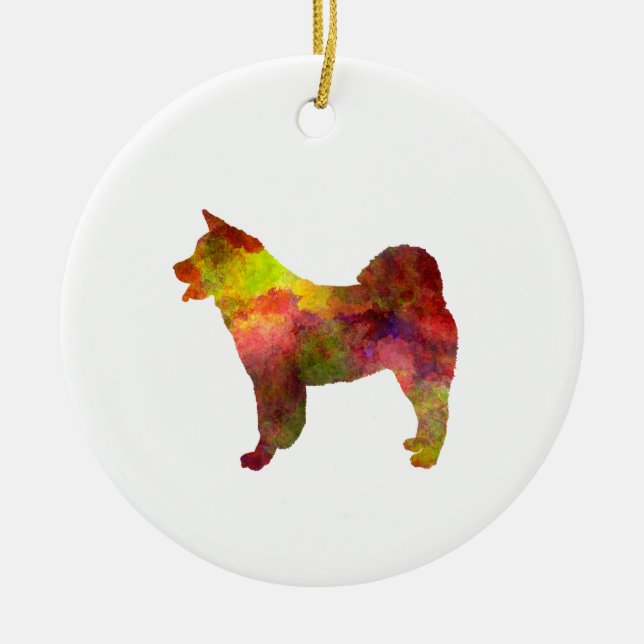 American Akita im Watercolor Keramikornament (Vorne)