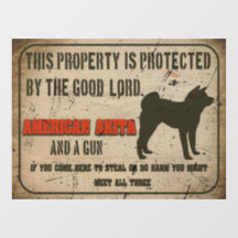American akita Silhouette Funny Guard Dog Warnung