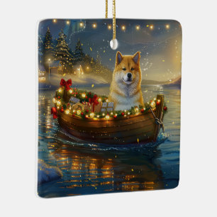 American Akita Weihnachtsfest Reise Keramikornament