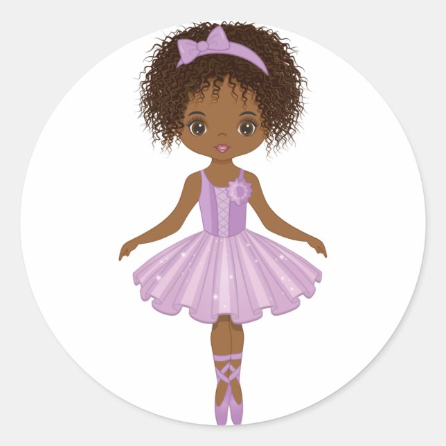 American American Ballerina Round Sticker (Vorderseite)