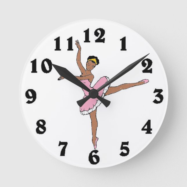 American American Ballerina Wall Clock Runde Wanduhr (Vorderseite)