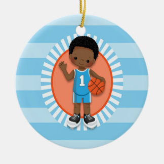 American American Boy Basketball Player Keramik Ornament