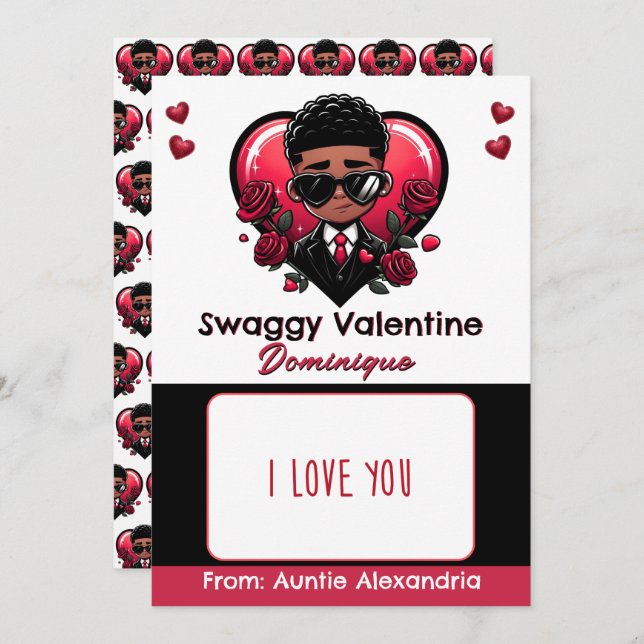 American American Boy Valentine Gift Card/Candy Einladung