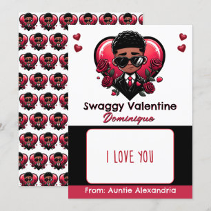 American American Boy Valentine Gift Card/Candy Einladung