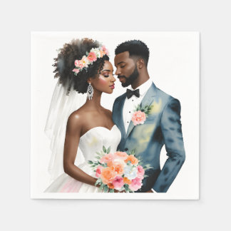 American American Bridal Couple Serviette